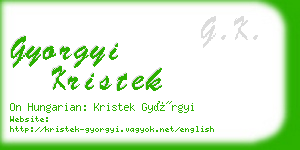 gyorgyi kristek business card